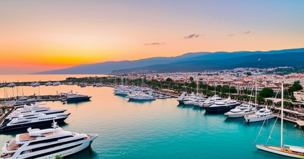Antalya Marina at sunset